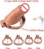 Male Chastity Cage Chastity Devices, Nylon Resin Cock Cage Chastity Cage Holder Belt Adult Games Sex Toys for Beginner Man and 4 Sizes Rings and Invisible Lock Like