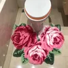 Teppiche hochwertiger 3D -handgefertigter Teppich für Badezimmer Matte rot/rosa Rose Dicke Boden Flur Schlafzimmer Teppich Wohnzimmer Tapete