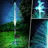 Decoraties 14 stc Solar Fiber Optic Christmas Tree Lights 7 Color Changing Xmas Tree Garden Licht Waterdicht Lawn Garden Patio -lampen Decor