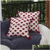 Cuscino/cuscino decorativo rosso Tre-Nsional Love Heart ER Grovidery Modello 45x45 cm Cuschio decorativo per divano Housse de Coussi Dhoeb