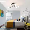 Lustres nordics modernes plafond LED Ligh Bedroom Kitchen salon salon décor simple maison 6 Head E27 Iron Art Lampe