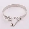 Bracelets de mariage conception de couleur dorée bracelet métal bracelet bande alliage groupe cristal pendant