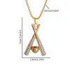 Pendant Necklaces Men's And Women's Fashion Trend Street Style Cubic Zirconia Baseball Bat Necklace Casual Party Accessories