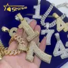 Gioielli hip hop 925 numeri argento pendenti uomini doganali donne ghiacciate moissanite fortunce numeri pendentidesigner gioielli