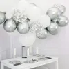 Dekoracja imprezy 102PCS Metal Srebrny Grey Balloon Sieć