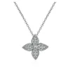 Glitter Four-Leaf Clover 925 Srebrny naszyjnik wisiorki dla kobiet