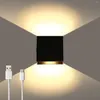 Lampe à lampe murale LED GNACE BATTERIE CONTRÔLE TOUCHE CONTRÔLE DIMMable Black rechargeable