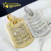 Hot Sell Sell 925 Silver Emerald Diamond Diamond Cionicino hip Hop Dog Tags Charms D Color Coissanite Necklace Cioncant Cipant Out JewelryDesigner Jewelry