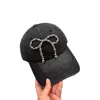 Ball Caps 202404-2508786 Ins Chic Designer Silver Beads Sweet Street Bowknot Lady Baseball Hat Women Women Leisure Visors Cap