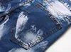 Jeans masculins 2024 marque de créateurs de mode hommes droits bleu couleur imprimé Motocycle Denim pantalon Ripped Cotton