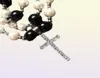 European and American hip hop pop retro artificial pearl with zircon Cross Pendant ASAP ROCKY same necklace9814914