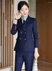 Dames tweedelige broek Women Business Suits Pantsuits Uniform Designs Autumn Winter Carrière Interview Werk Draag Dames Office Professional