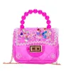 Enfants Cartoon Sequins Meule sacs à main Girls Pearls Love Heart Butterfly PVC Sacs de corps cross