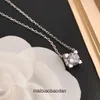 High End jewelry necklace for Cartre women Single Diamond Cow-head 925 Silver Plated 18k Gold Inlaid with Diamond One Diamond One Four Claw Pendant Neckchain Original