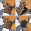 Keychains Lanyards 7X9Cm Designer Chocolate Model Keychain Key Chains Ring Holder Esigners For Porte Clef Gift Men Women Car Bag P Dhkhw