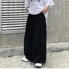 Frauenhose Frauen übergroße Taschen bf japanische modische schwarze Weitbeinhose Harajuku Streetwear Hip Hop Khaki Ladung