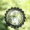 Dekorationer roterande fjäril vind spinnare catcher rostfritt stål spegel reflektion vindklockor fågel avskräckande trädgård trädgård hängande dekor