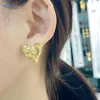 Boucles d'oreilles étalons Sunsll Unsensé coeur lisse en acier inoxydable plaqué or pour les femmes Girls de bijoux vintage Design coréen design