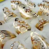 20pcs Mix Style çinko alaşımlı altın bant halkası ayarlanabilir ayak parmağı yüzüğü kadınlar için toptan mücevher halkaları çok lr475 240426