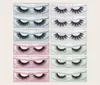 3D Mink False Eyelash Natural Long Makeup Lash -förlängning i bulk med färgglad bakgrund DHL 6957882