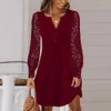 Vestidos casuales básicos xxl 3xl de tallas grandes Lady Dress Long Slved Women Women Women Spring Invierno Gran tamaño elegante Vestidos Occas formales Falda larga Y240429