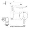 Definir sistema de chuveiro preto Conjunto de banheiro Mixer de torneira desviador de torneira teto de latão ou spray portátil do braço de parede com cabeça de 816 "Rian