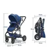 Коляски № 3-в-1 детская коляска с многофункциональной функцией поглощения шока может сидеть или лежать на роскошном высоком ландшафте Q240429