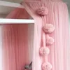 Decoratieve beeldjes prinses gordijn muggen netbal chiffon luifel bed handgemaakte babymeisjes kamer muur hangende decoratie