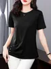 Camicette da donna camicie 5xl donne estate camicette di cotone camicette da donna lady fashion casual slve slve t-shirt t-shirt topas tops tops mm2069 y240426