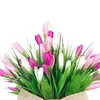 Dekorative Blumen Frühlingskranz künstlicher Tulpe Home Festival Dekoration Garten Vordertür Hängende Korb für Hauswärmende Hof