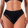 Culotte de femmes sous-vêtements confortables string noirs en dentelle de fesse noire