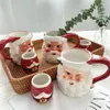 Tazze squisite decorazioni natalizie floreali poins santa claus ceramic Cup Dispositivo