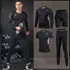 T-Shirts Men Running Sets Gym Tight Sport Clothing Basketball Training Tracksuit Fitness Jogging Sports Wear Compression Athletic Clothes