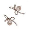 Orecchini per borchie Bowknot Studri di gioielli piercing all'orecchio ciondolo perle perle