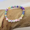 Strand Bracelets Customized Multicolor Clay Beaded Letter Love Friendship Bracelet Wholesale Women Jewelry Gift Bohemian