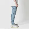 Pantalon masculin pantalon solide avec plusieurs poches confortables pour hommes de rue décontractés pour hommes en plein air jeans vêtements Q240429