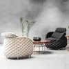 Camp Furniture Nordic Rattan Outdoor Beach Chairs Light Luxury Leisure Courtyard Villa Backrest Sofa Designer Coffee Table