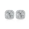 Pure 925 Silver 0,5 CT 1 CT Moissanite Diamond Studs Trendiga lyxörhängen Handgjorda smycken för kvinnor