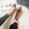 Sıradan Ayakkabı İçi Peluş Kürk Kadınlar Mink Saç Daireleri Büyük Boyut 43 Bayanlar Kış Sıcak Posty Ayak Tip Kürklü Moamers Fleeces Ballet