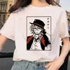 T-Shirts Bungou Streuner Hund Anime humorvoller Druck Harajuku Top Tier Womens T-Shirt Casual Womens Basic O-Neck Kurzarm T-Shirt Girl Straight Boatl2404