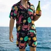 Erkek Trailtsits Streetwear Summer Plajı Tarzı Gevşek Gömlek Hawaiian Sıradan Takım Erkek Basılı İki Parçalı Set Moda Seti