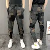 Herren Jeans Herren Casual Patchwork Printed Frühling Herbst Koreanische Designer Baggy Pants Fitnessstudio Kleidung japanische Streetwear Harem Jogger Männer Q240427