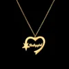 Anhänger Halsketten Goxijite Trend Custom herzförmige Halskette geeignet für Frauen Personalisierte Edelstahlstern Brief Halskette Beste Geschenkwal