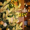 Decorative Flowers Artificial Glitter Olive Leaves Gold Fake Plant Decorations DIY Christmas Tree Wreath Wedding Party Year Ornament