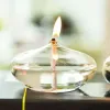 Bougies en verre transparent chandelle lampe à huile à huile aux chandelles avec table de conduite en mer