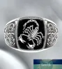 Topquality Gothic Punk Scorpion mężczyzna Retro Pierścień Scorpion Wzór Totem Pierścienie dla mężczyzn Hip Hop Viking Jewelry Bague Femme Fabryka P7501159