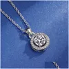 Colliers pendants S925 Sterling Sier Sailormoon Round Big Shining Crystal Stone Cumbic CZ Zircon Diamond Designer Collier avec boîte C Dhaql