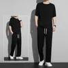 Men's Tracksuits Breathable Activewear Set Summer Casual Outfit O-neck Short Sleeve T-shirt With Elastic Drawstring Waist For Everyday
