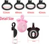 Male Chastity Cage Chastity Devices, Nylon Resin Cock Cage Chastity Cage Holder Belt Adult Games Sex Toys for Beginner Man and 4 Sizes Rings and Invisible Lock Like