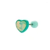 Boucles d'oreilles Stud 5pcs / lot 20g en acier inoxydable Piercing vis plastics couleurs amour coeur pour les filles